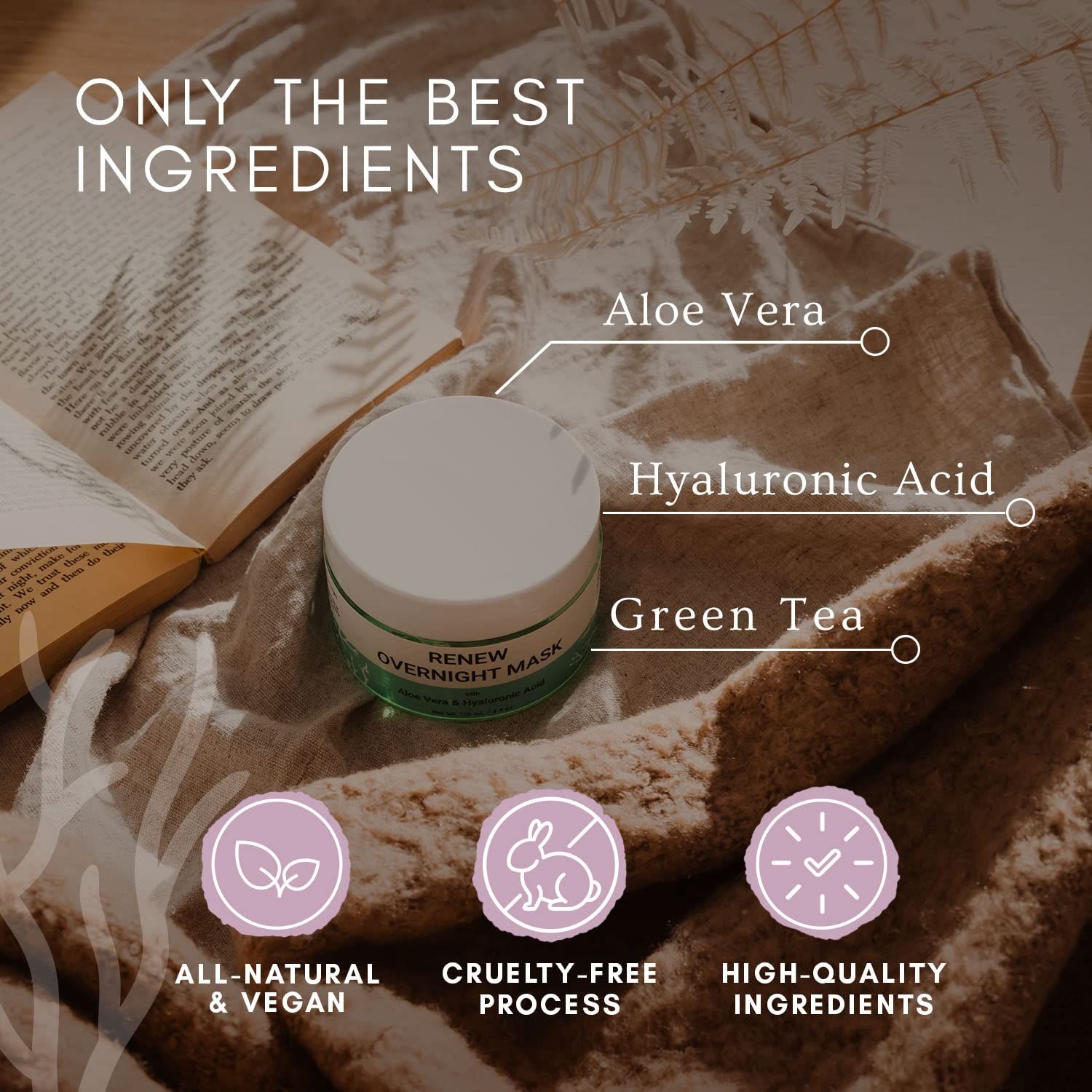 RENEW Nacht Maske Gesicht, Gesichtsmaske beauty- mit Aloe Vera und Hyaluronsäure