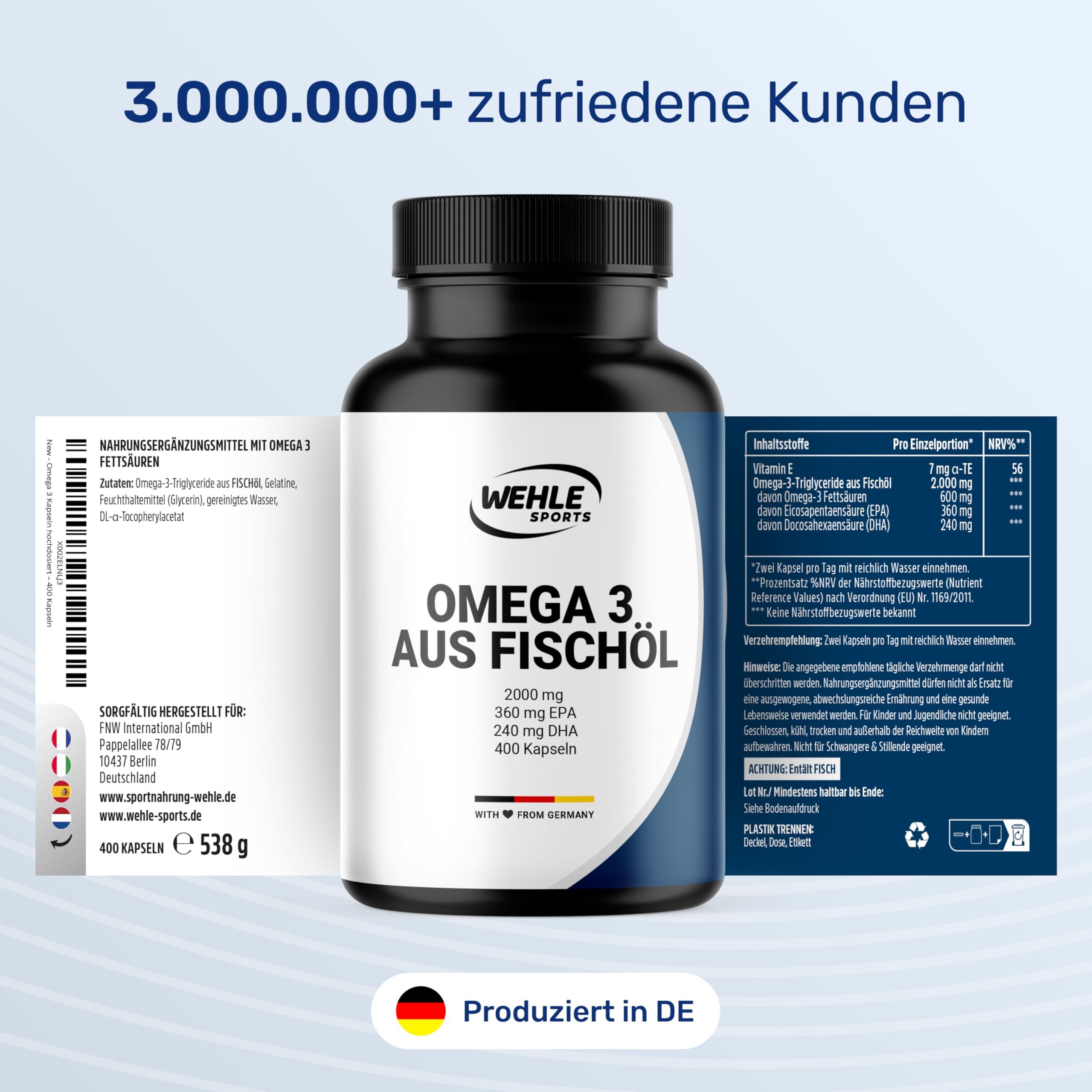 Wehle Sports Omega 3 Fischöl Kapseln