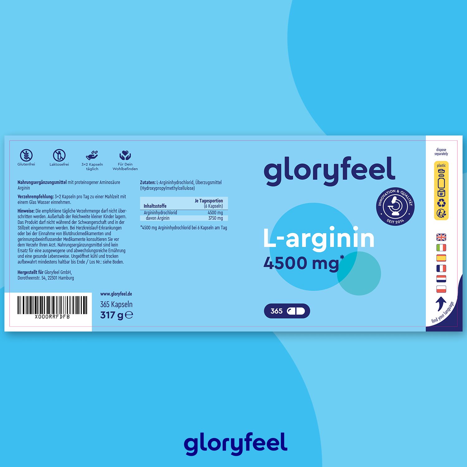 gloryfeel® L-Arginin Kapseln
