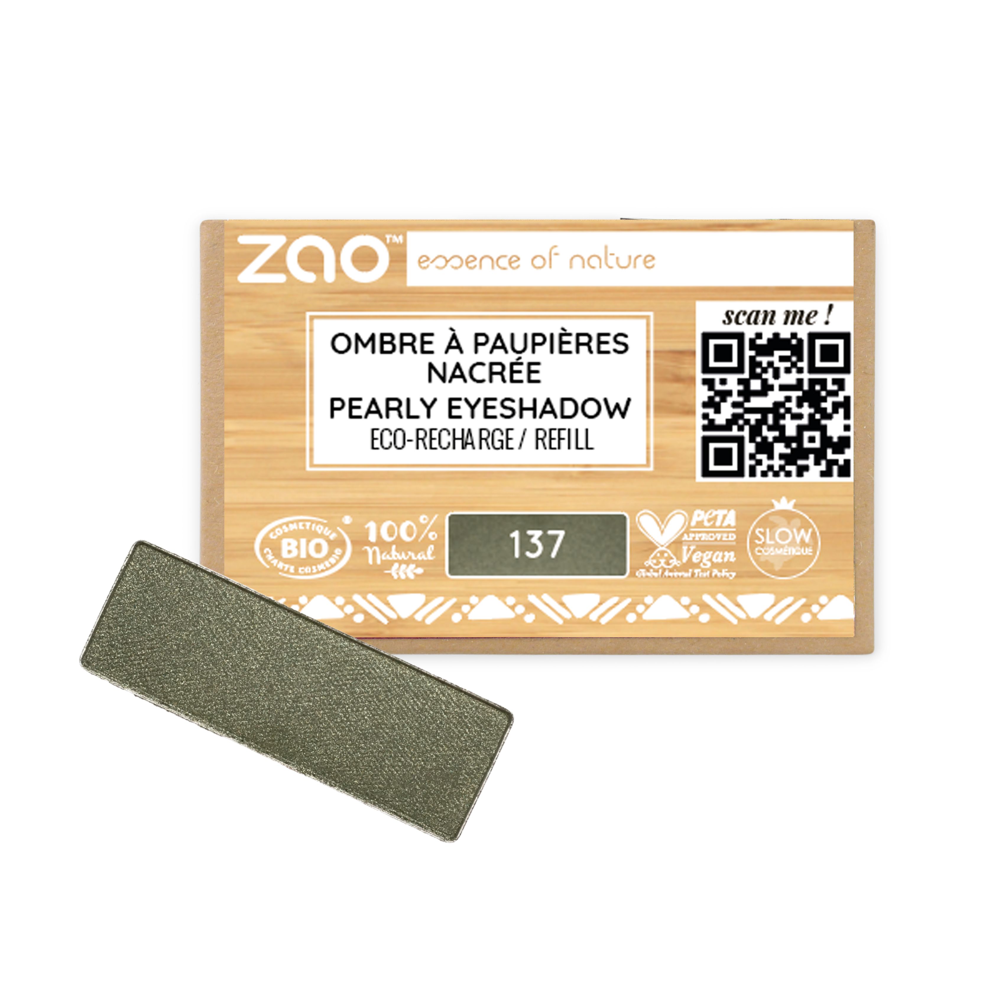 ZAO Make-up Ricarica Ombretto rettangolare Perlato 1 St