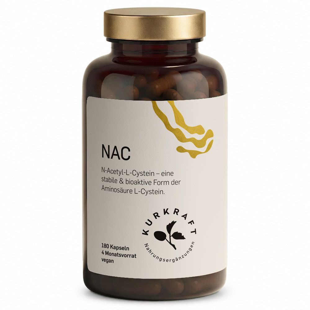 Kurkraft NAC Kapseln 600 mg – N-Acetyl-L-Cystein, Aminosäure vegan 84 g