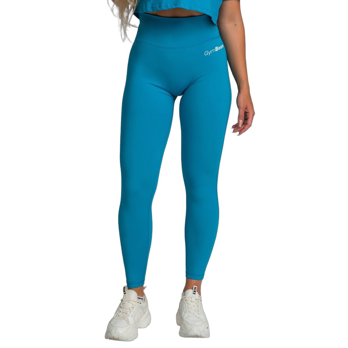 GymBeam Leggings Damen High-Waist lange Hose ohne Taschen in Aquamarin 1 St