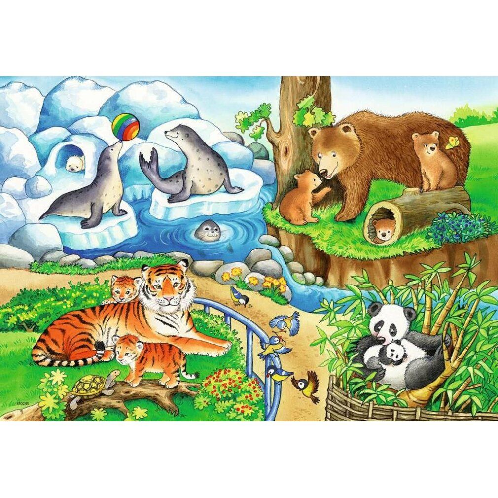 ravensburger Puzzle Tiere im Zoo 2x12 Teile