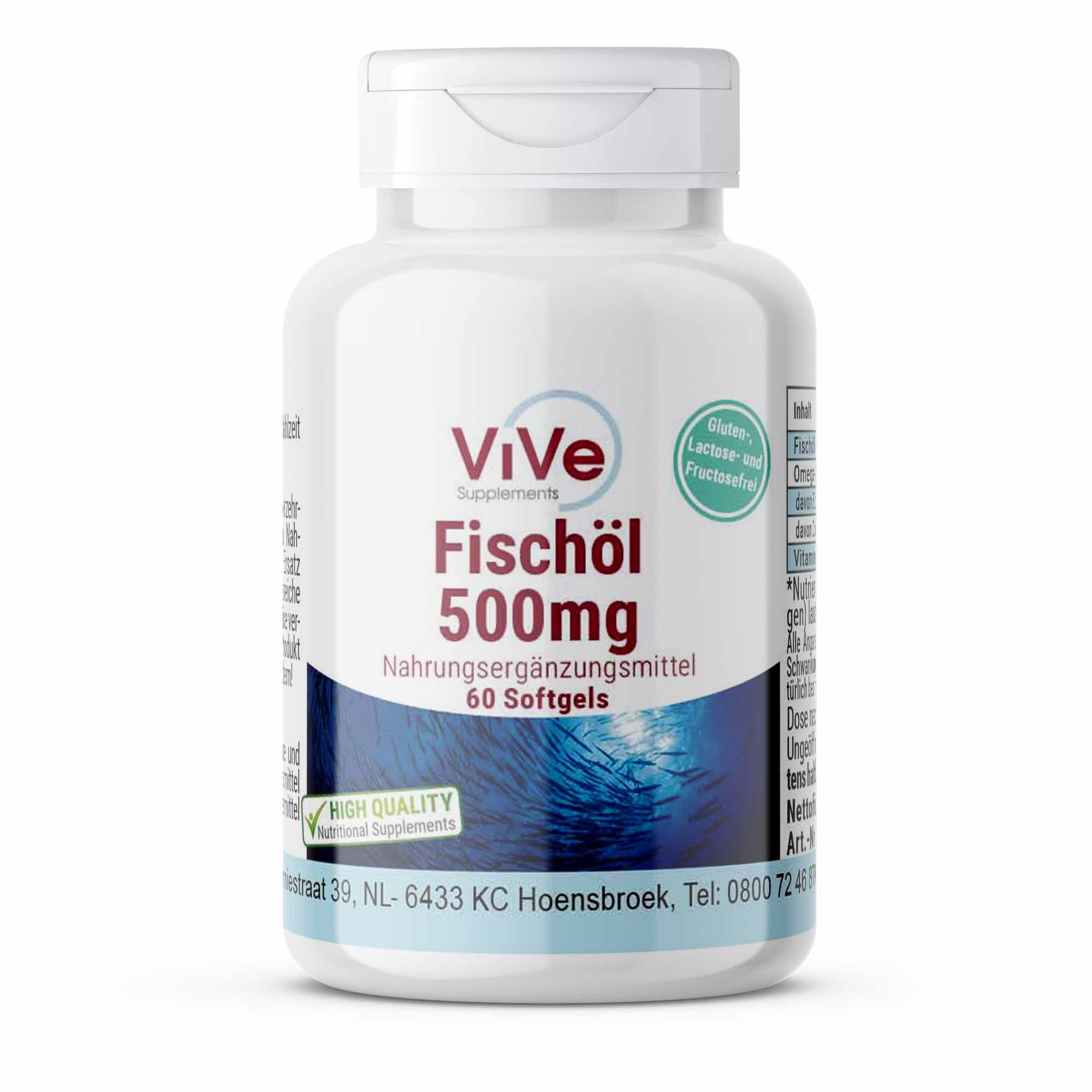 Vive Supplements | Fischöl 500mg - Schluckfreundlich 60 St