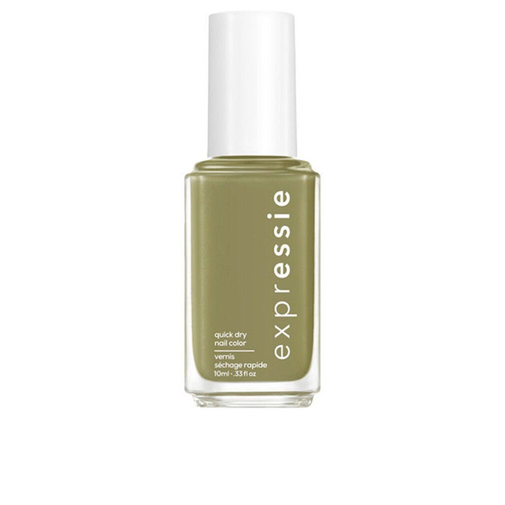 Expressie Nagellackflasche in Olivgrün, "quick dry nail color" Aufschrift.