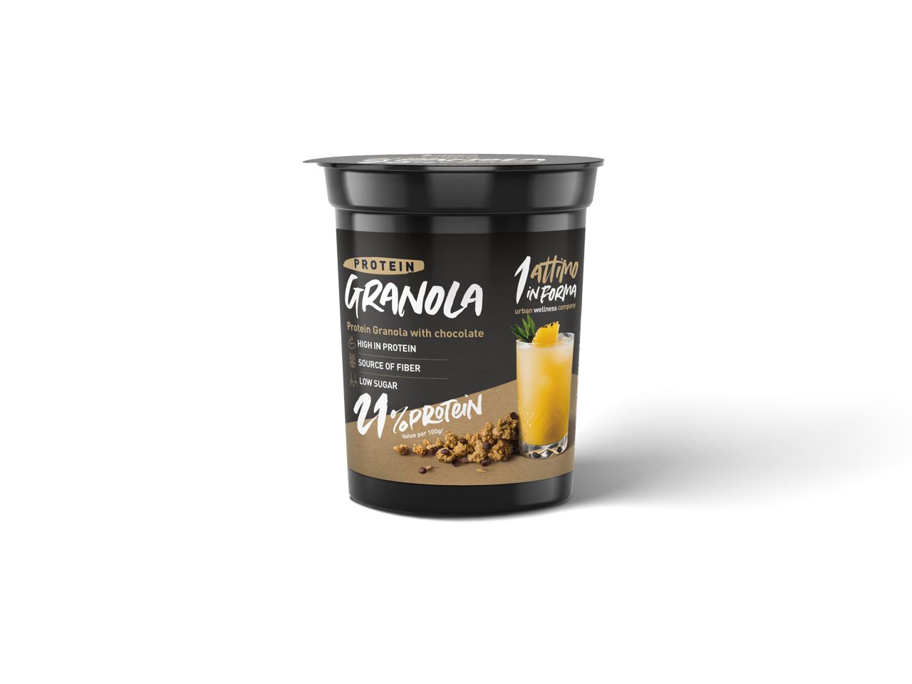 1attimoinforma Cup Granola Proteica al 21%; con Cioccolato