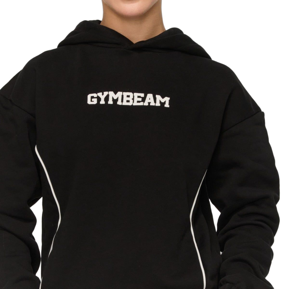 GymBeam Hoodie Damen Oversized mit Kapuze und Taschen Varsity Schwarz