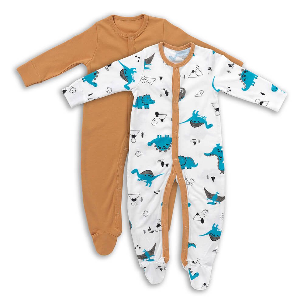 schlummersack Baby Schlafanzug Strampler aus 100% Bio-Baumwolle Langarm Größe 92 Jurassic