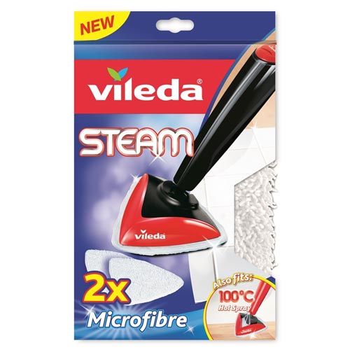 Vileda Steam 3.0 Plus Ersatz-Reinigungszubehör. Verpackung mit 2 Mikrofasertüchern. Dampfreiniger-Zubehör.