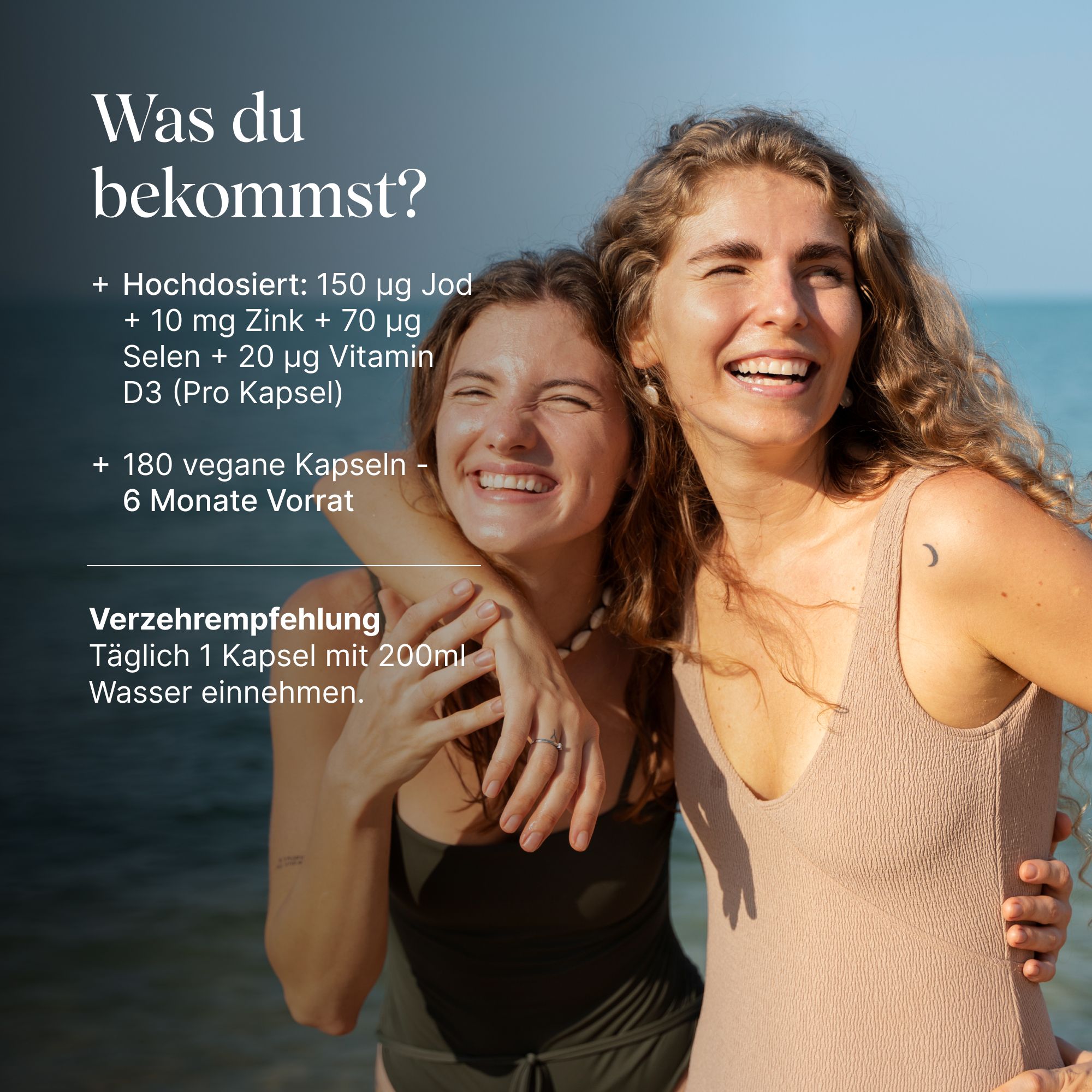 VETAIN Jod Komplex für Schilddrüse - mit Jod aus Bio-Kelp, Selen, Vitamin D3, Zink - 100% Vegan