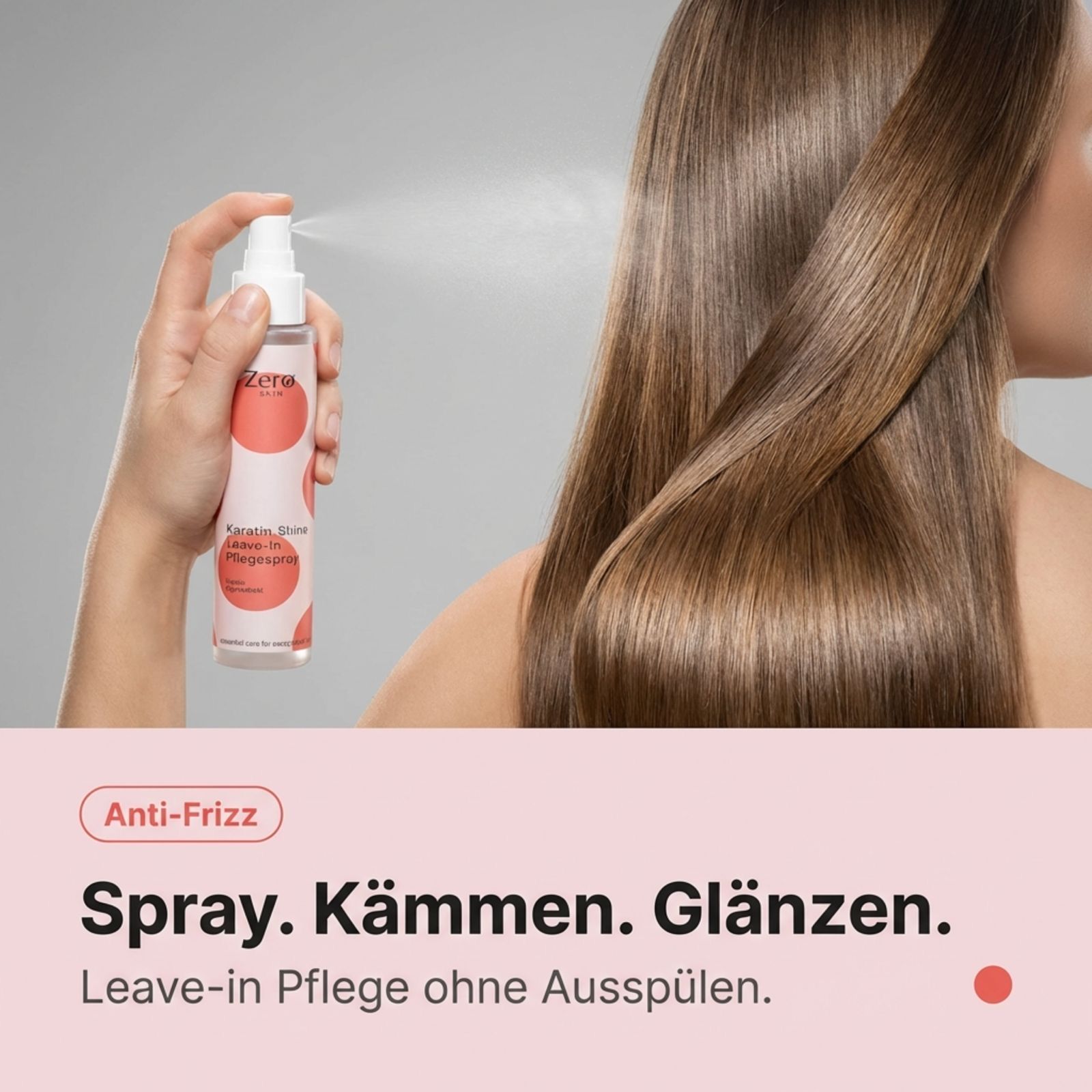 Zero Skin Keratin Shine Leave-In Pflegespray, glättend und stärkend