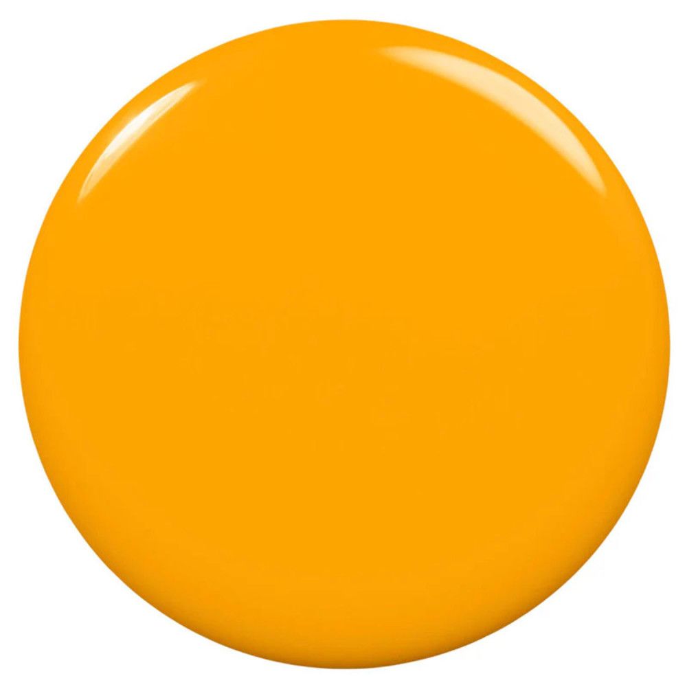 Gelber Nagellack-Fleck. Runde Form mit glänzender Oberfläche.