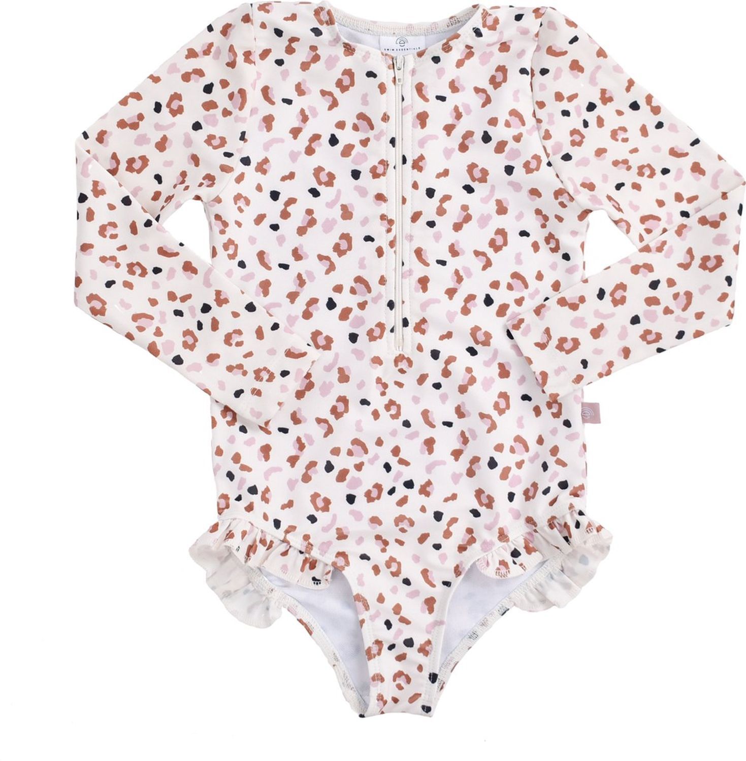 Swim Essentials LangarmUVBadeanzug für Mädchen /khaki Leoparden Muster /4
