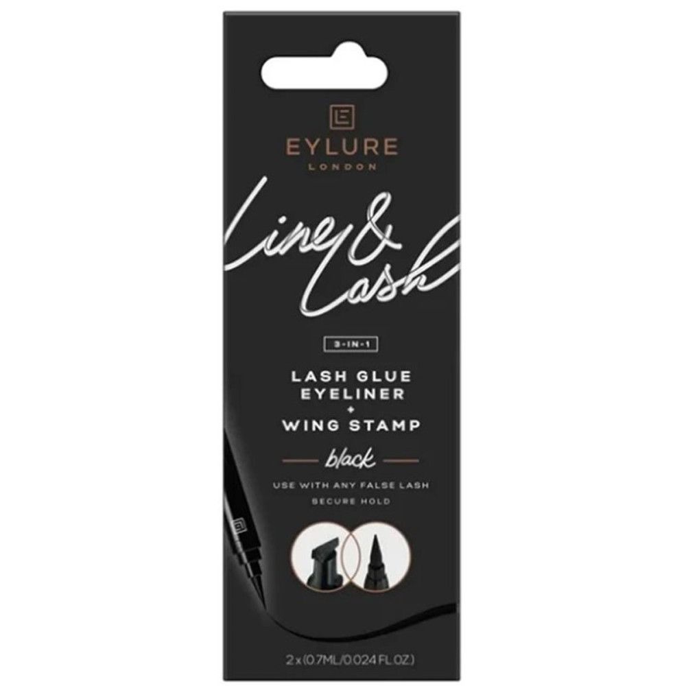 Eylure London - 3-in-1 Wimpernkleber, Line & Lash Eyeliner und Flügel-Pad 2 Pc