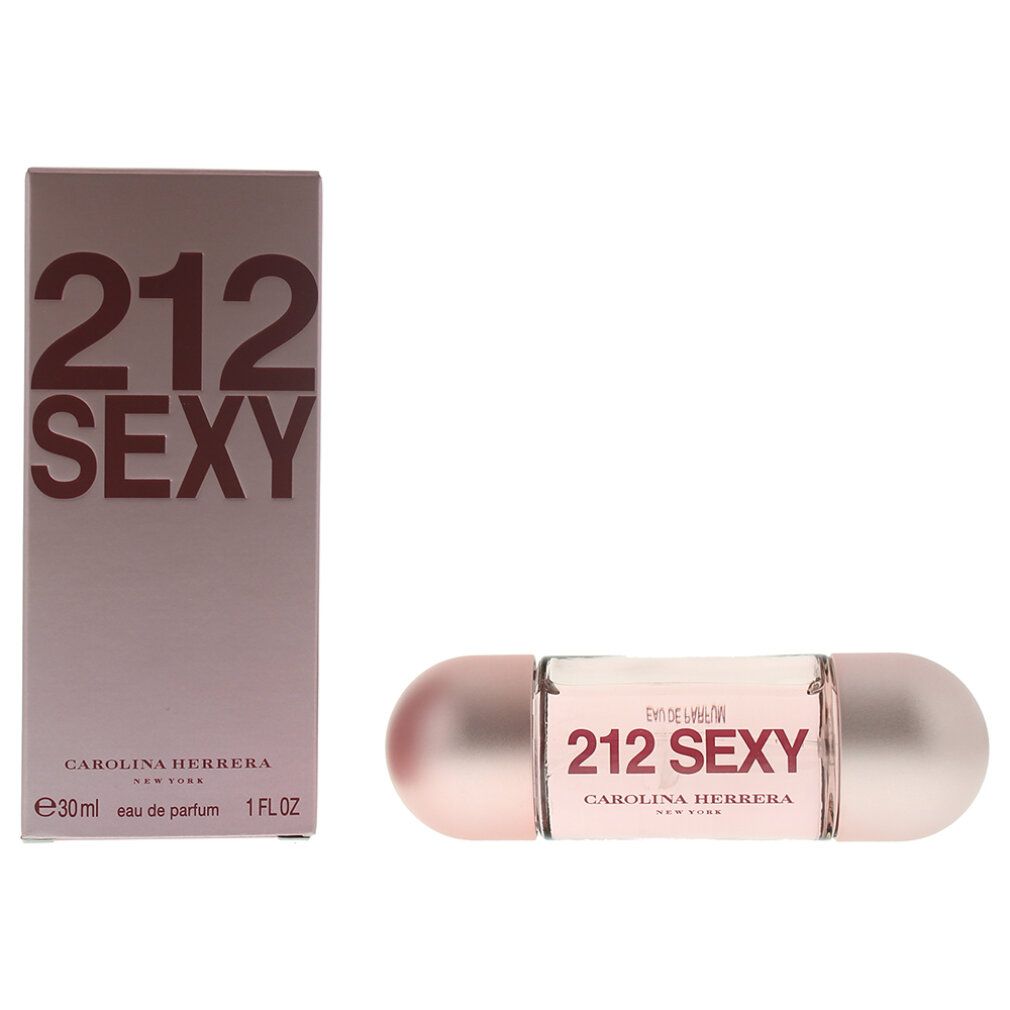 Parfümflakon und Verpackung. Flakon zylindrisch, rosa. Verpackung rechteckig, rosa mit Aufschrift "212 Sexy".
