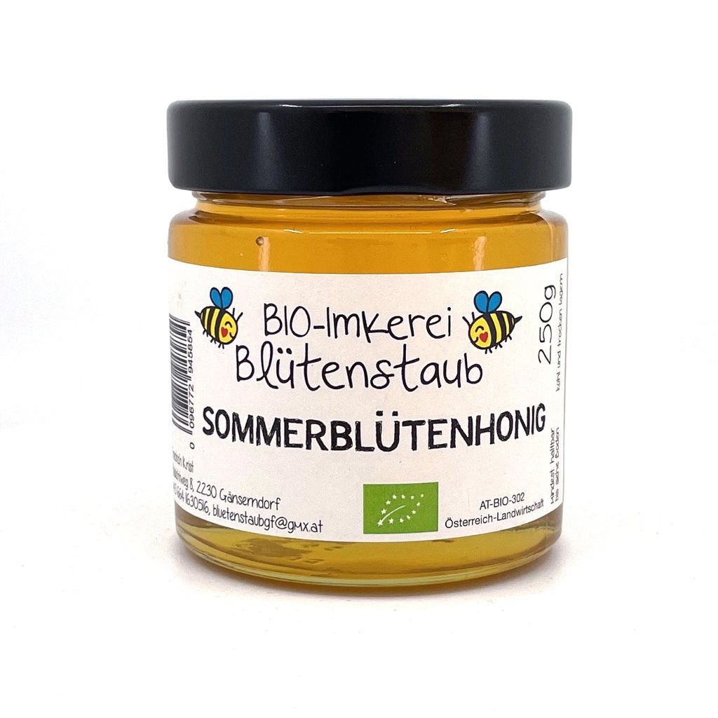 Bio Sommerblütenhonig von Bio-Imkerei Blütenstaub 250 g Honig