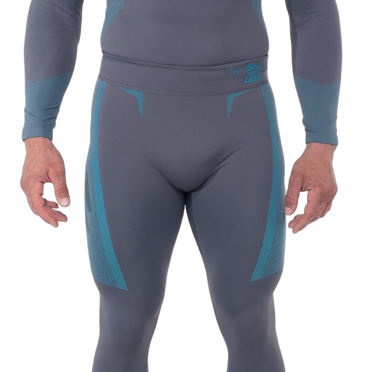 GymBeam OG1 Seamless Leggings Herren Slim Grey/Blue ohne Taschen