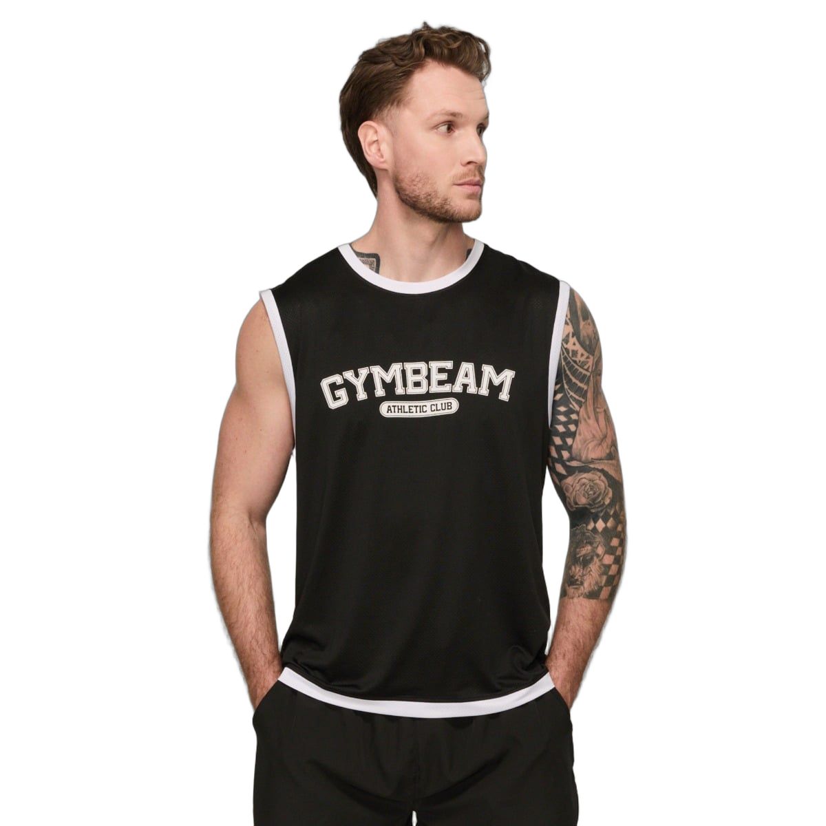GymBeam Tanktop Herren Oversized Varsity Black 1 St
