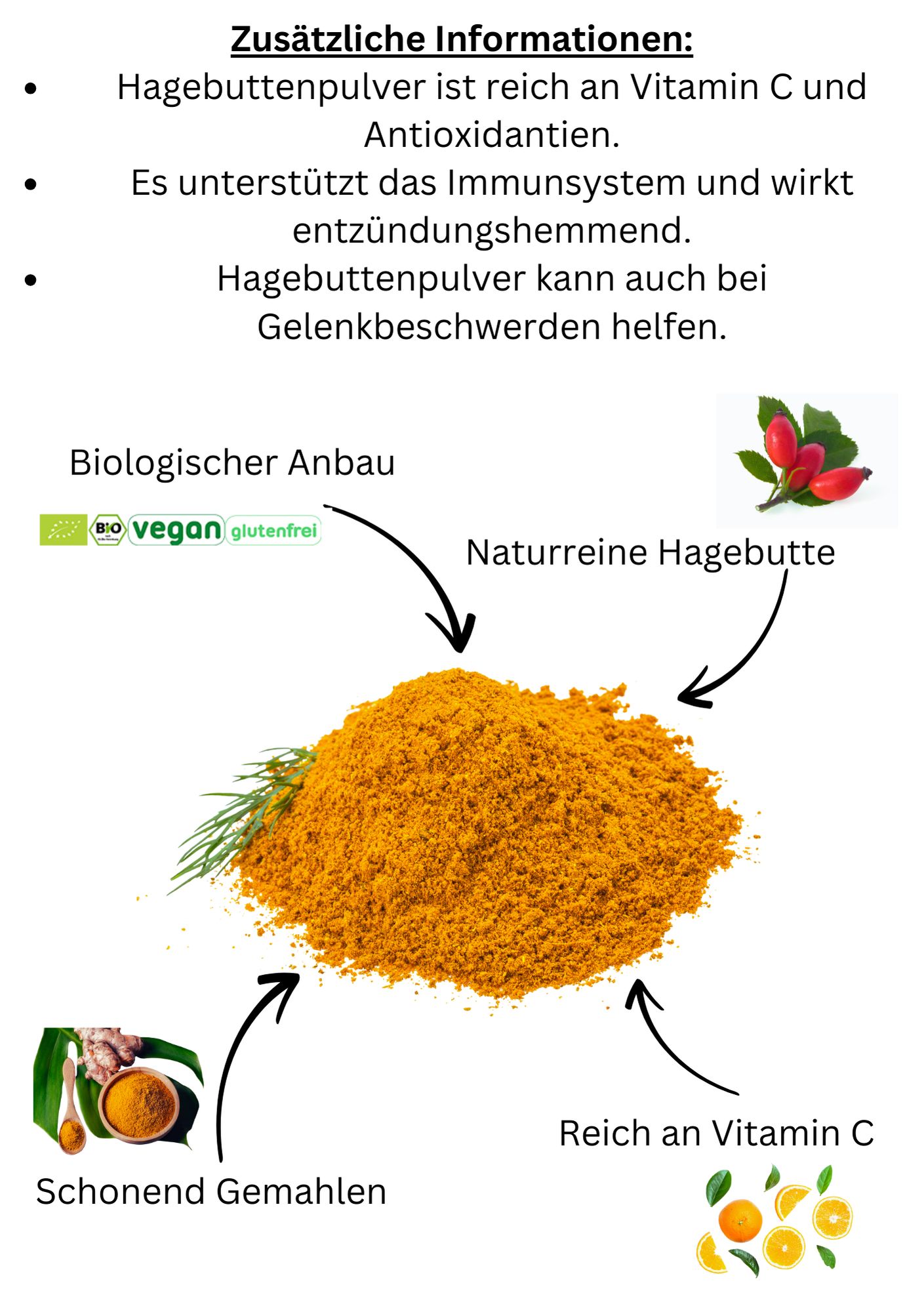 Linecase  Bio Hagenbutten Pulver gemahlen