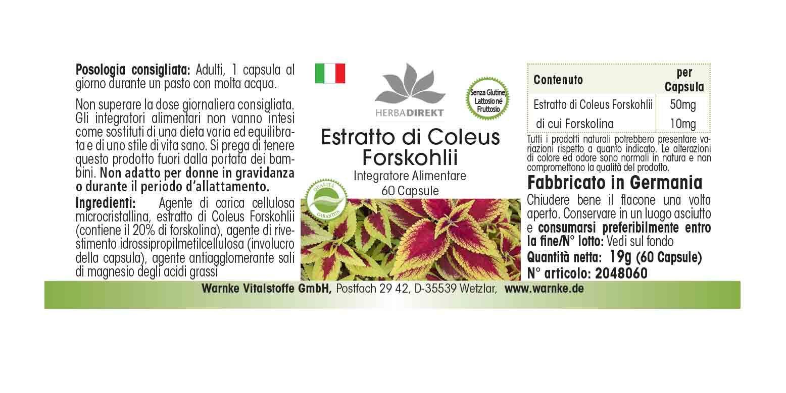 Warnke Vitalstoffe | Coleus Forskohlii Extrakt 50mg
