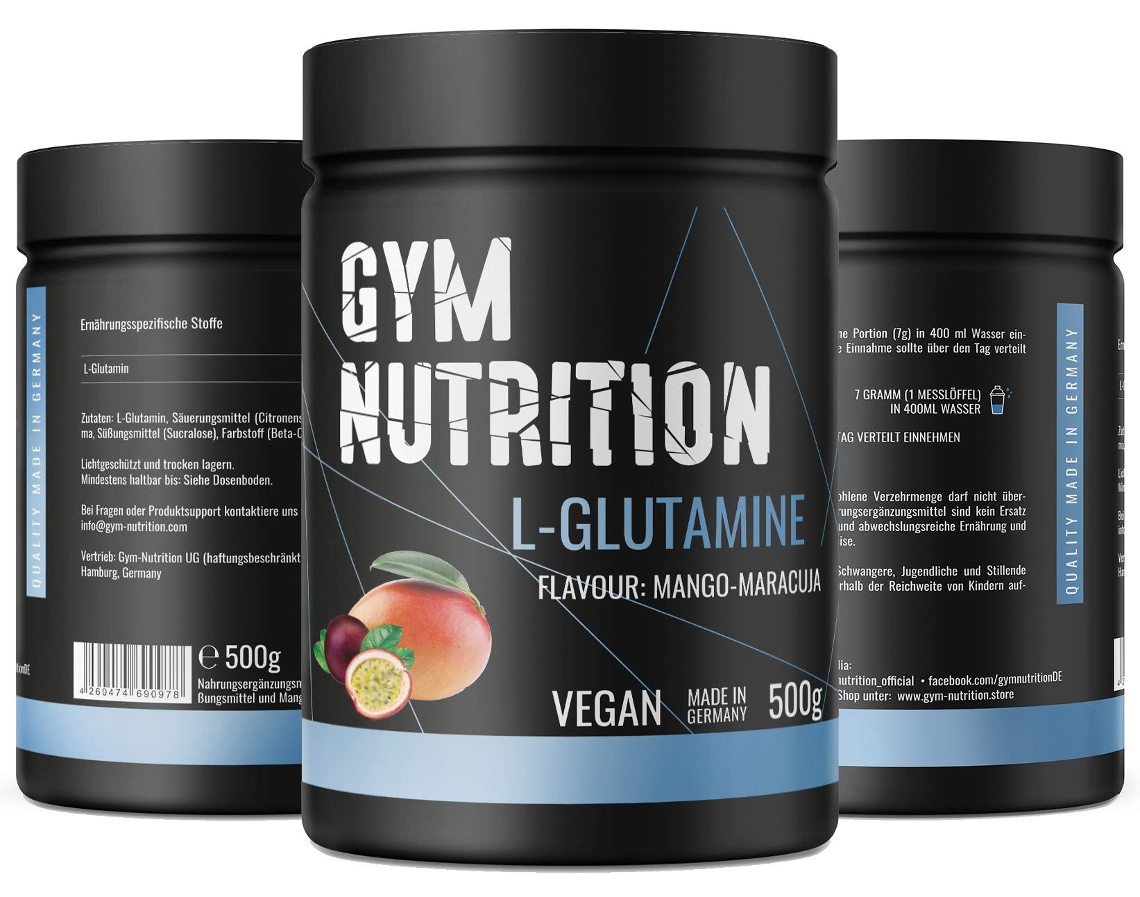 Gym Nutrition L-Glutamin Pulver Mango Maracuja