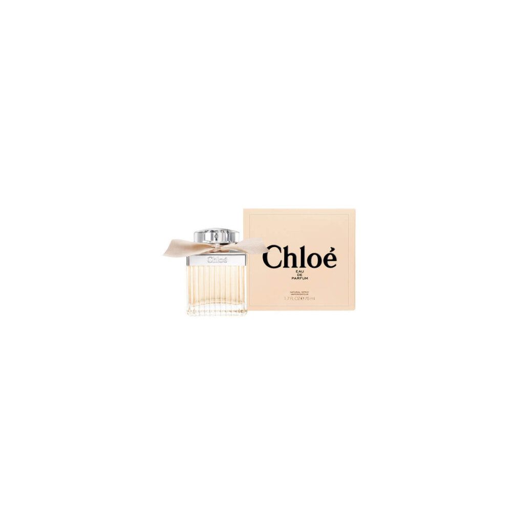 Parfümflakon und Verpackung. Aufschrift Chloe Eau de Parfum.