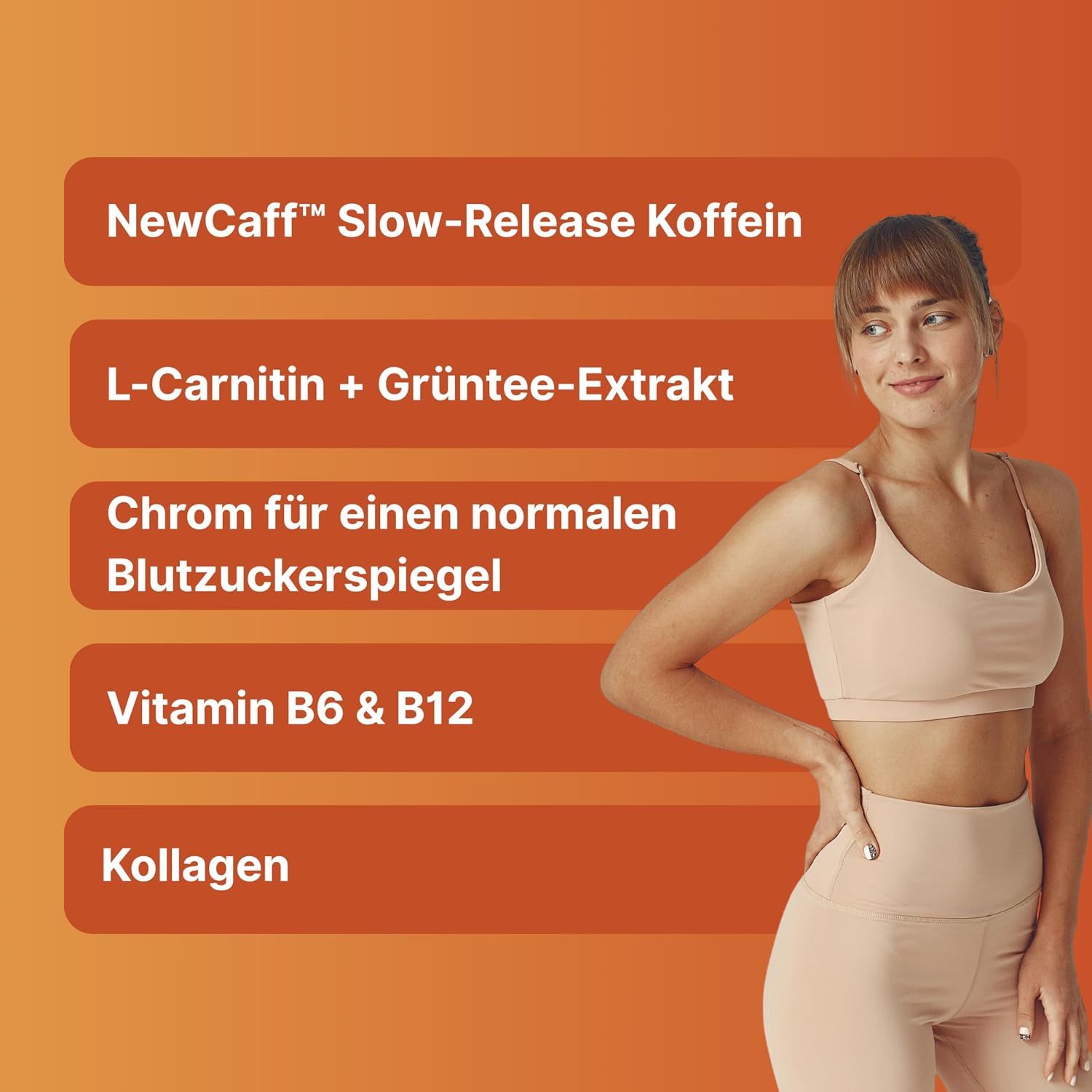 wellbe Shape & Glow™ Drink mit NewCaff™ Slow-Release Koffein, L-Carnitin, Grüntee-Extrakt, Kollagen