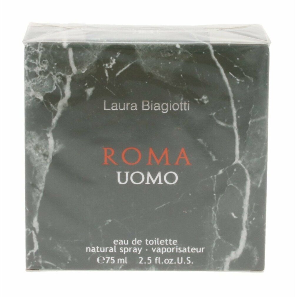 Verpackung mit Aufschrift: ROMA UOMO. EAU DE TOILETTE.