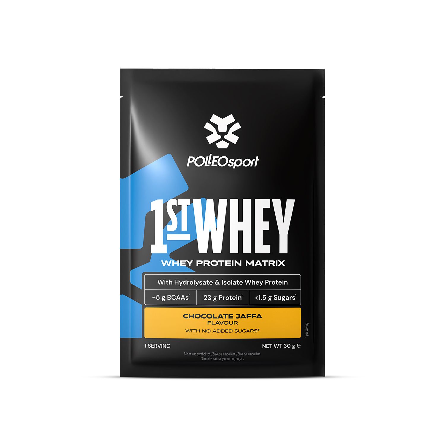 Polsport 1st Whey Protein Matrix Beutel, Schokoladen-Jaffa-Geschmack, 30g.