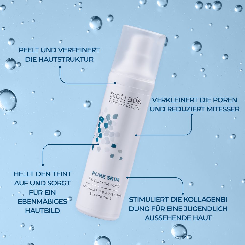 Biotrade Pure Skin exfolierendes Tonikum gegen große Poren und Mitessern