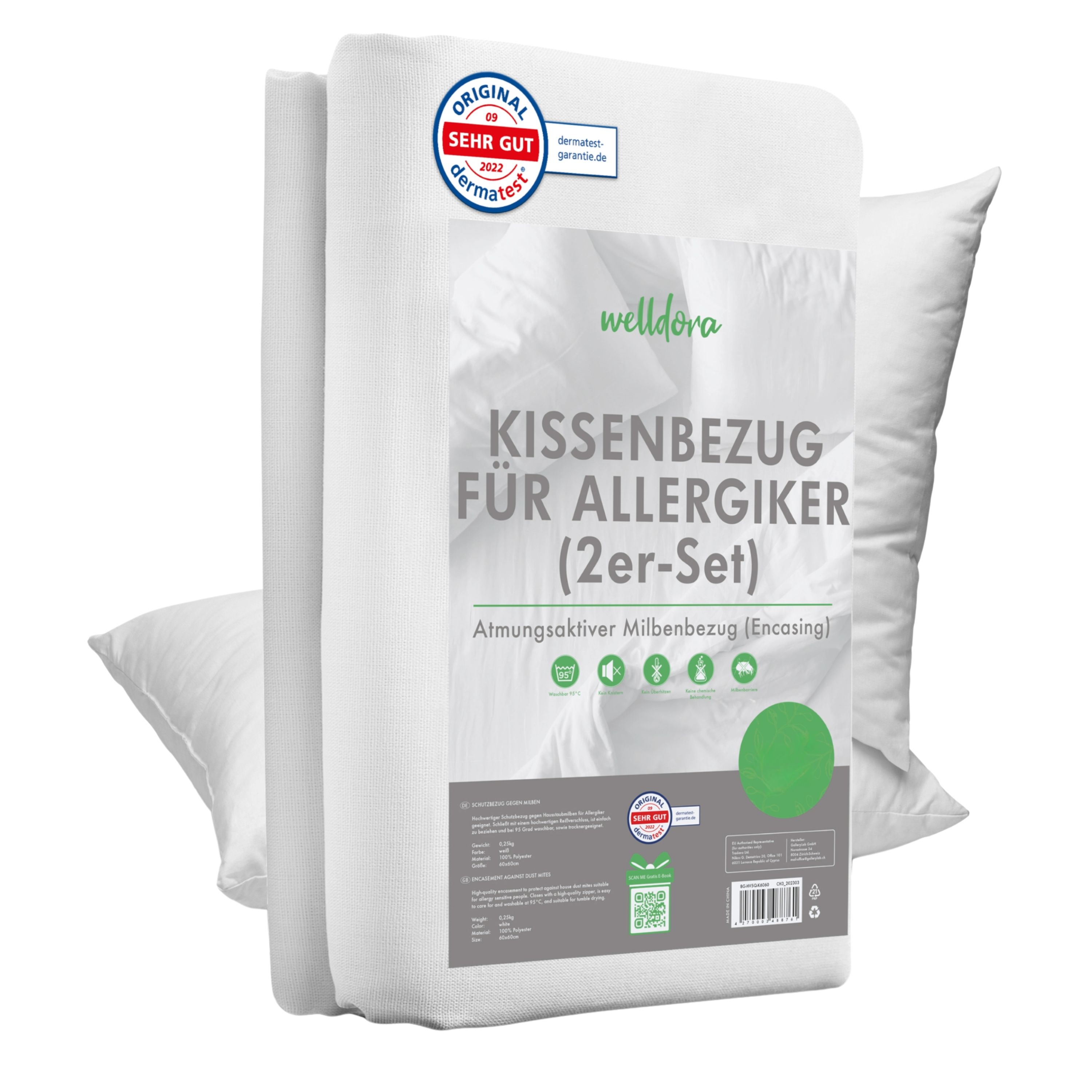 Welldora Kissen Milbenbezug Set