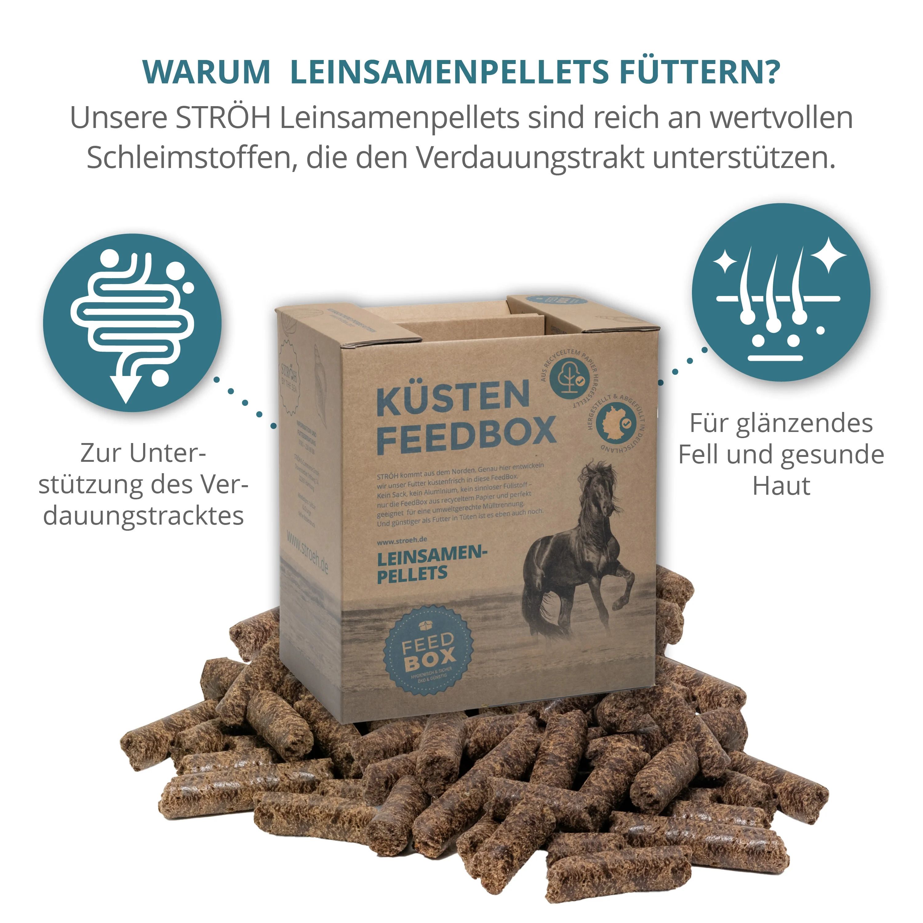 STRÖH - Leinsamenpellets  Feedbox