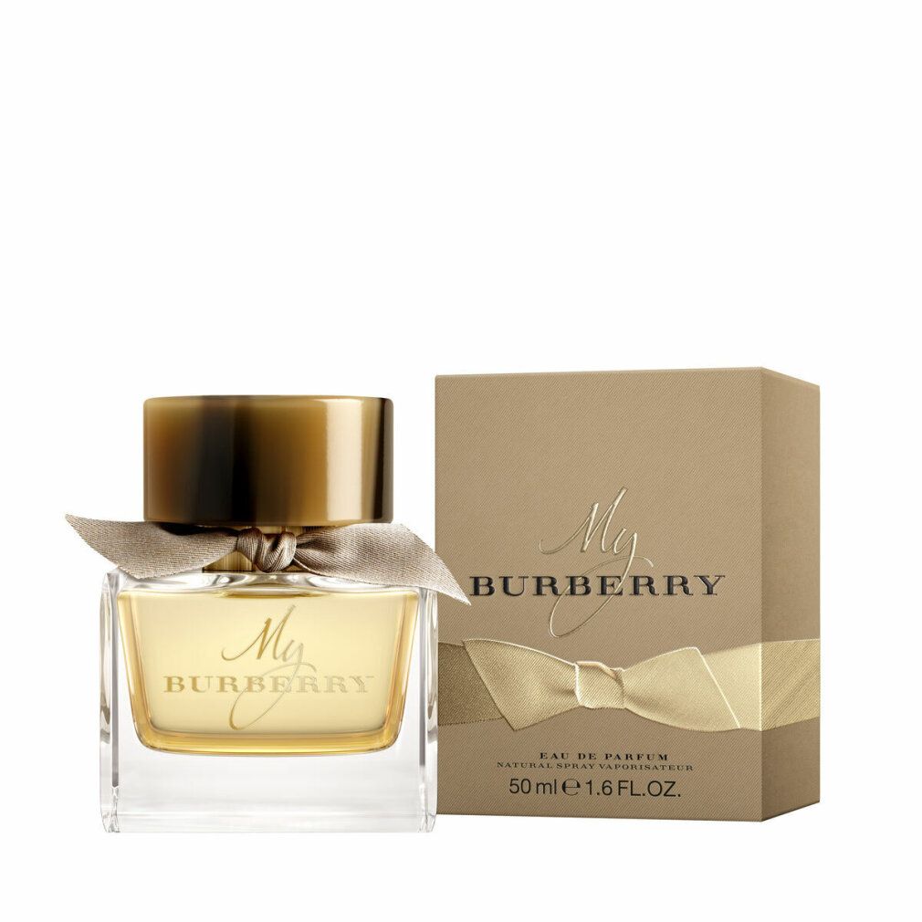 Parfümflakon mit Schleife und Karton. Aufschrift: My Burberry. 50 ml.