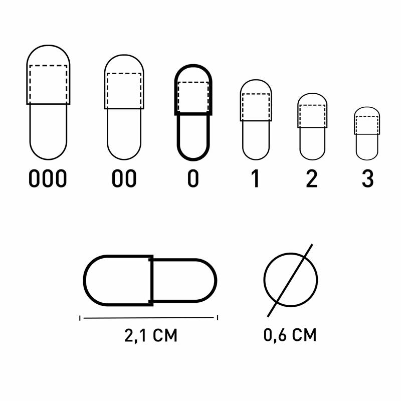 Extrakt Manufaktur getrennte Leerkapseln Größe 0 aus Gelatine