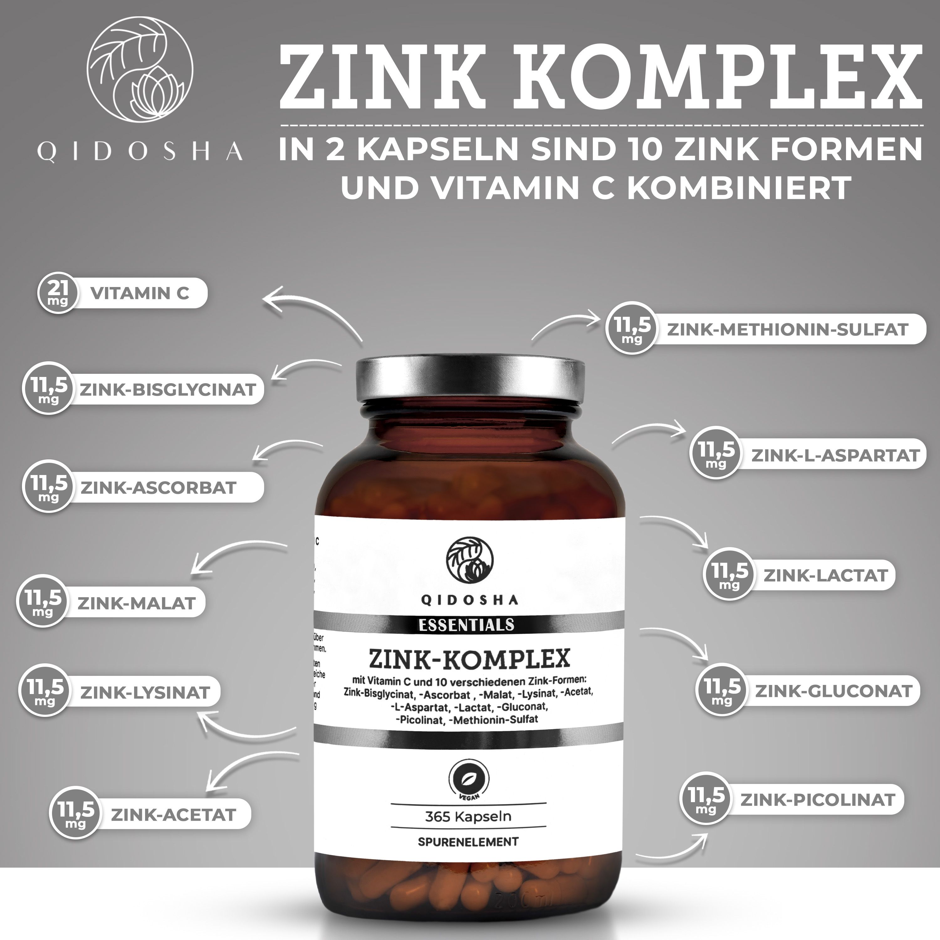 QIDOSHA Zink-Komplex plus Vitamin C