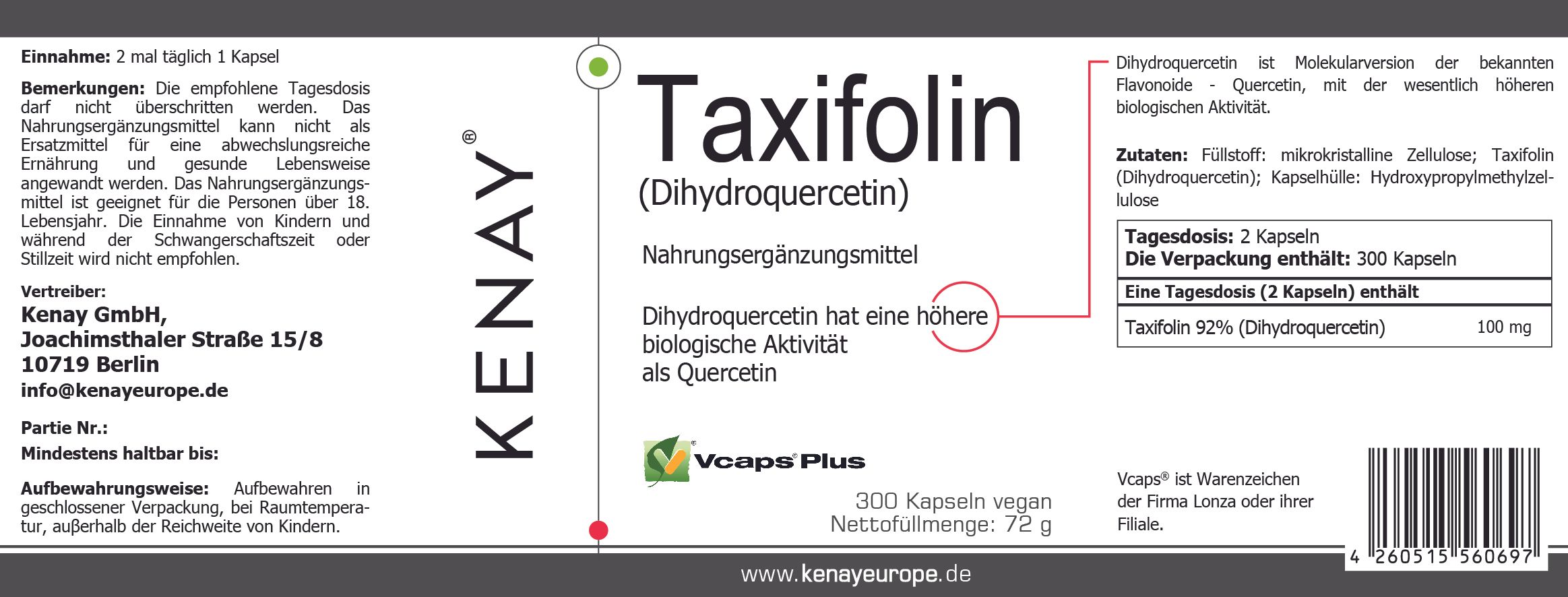 TAXIFOLIN (Dihydroquercetin) KENAY®