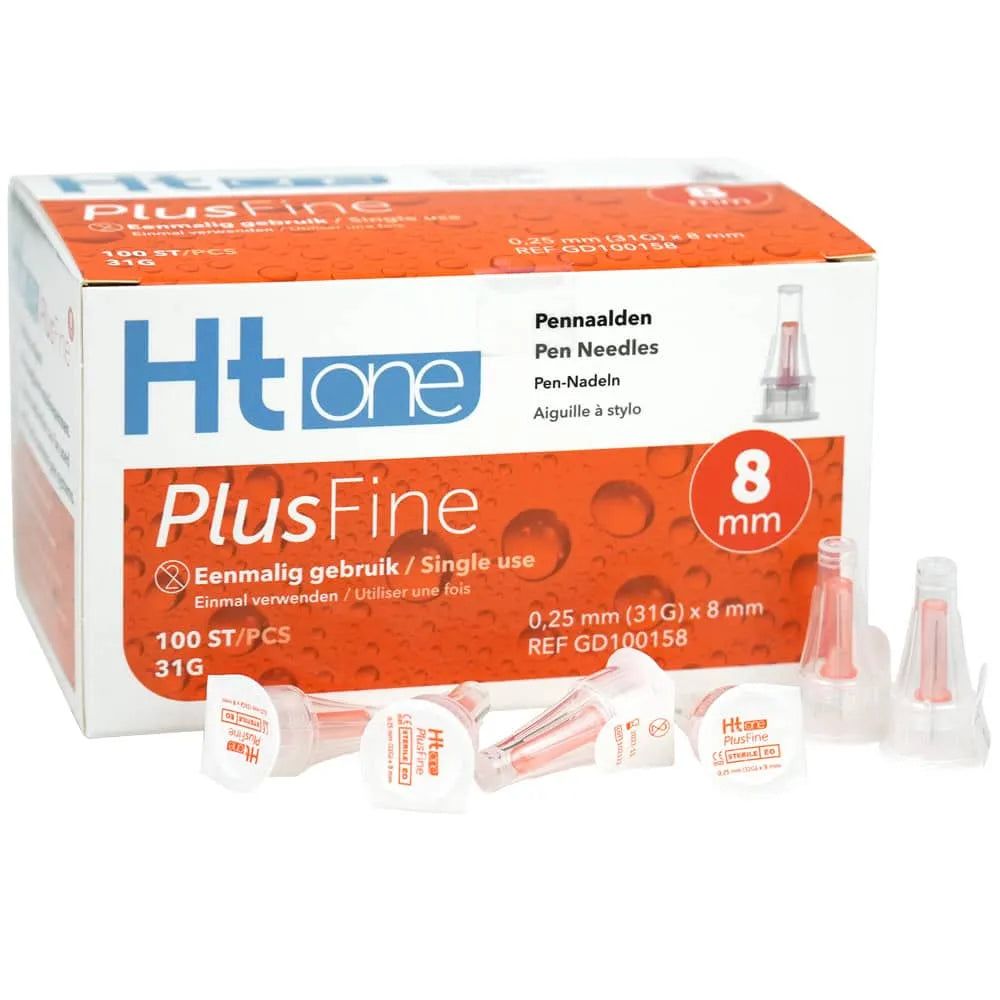 Ht One - PlusFine Aghi per Penna 8 mm (31G) - per penne da insulina