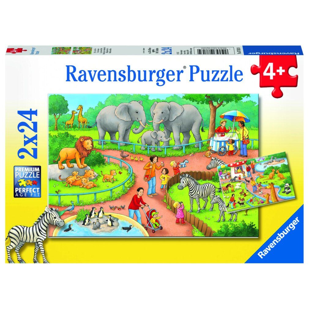 Ravensburger Ravensburger 7813 Puzzle Ein Tag im Zoo 2 x 24 Teile