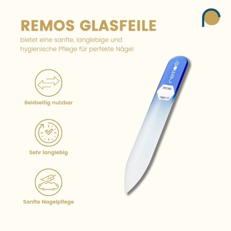 REMOS Glasnagelfeile, 8 cm, beidseitig