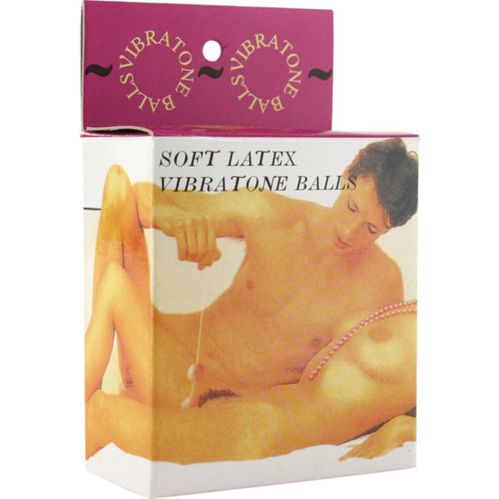 Verpackung mit Abbildung eines Paares. Aufschrift: SOFT LATEX VIBRATONE BALLS.
