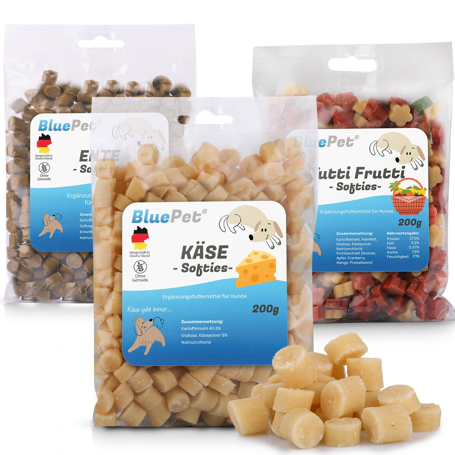 BluePet Softies Leckerli Wild, Snack für Hunde, Leckerchen fürs Training, Hundeleckerli, Hundesnack 200 g