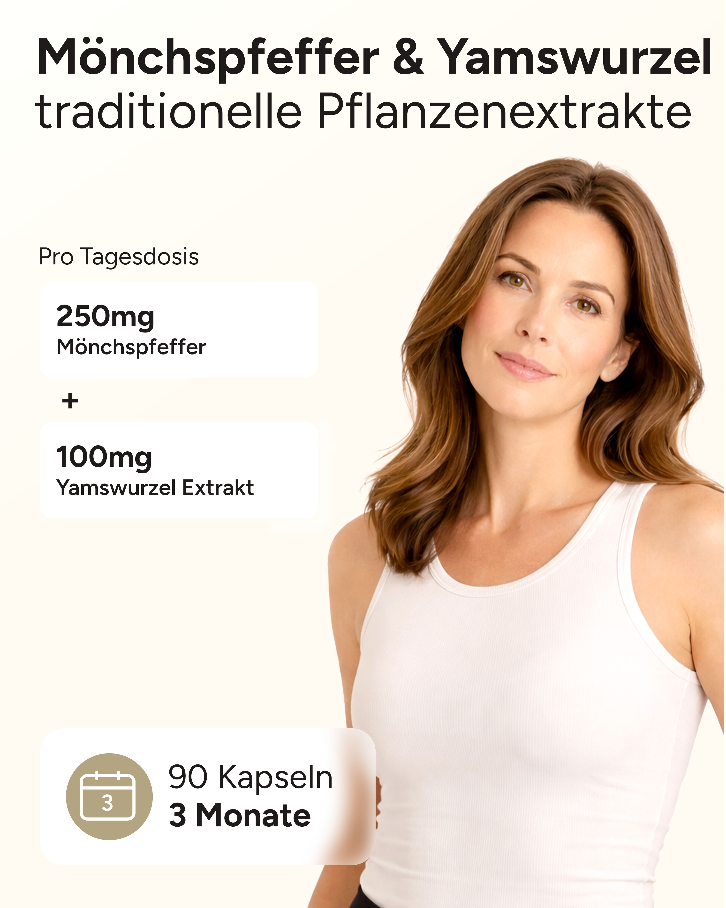 plantomol® Basics - Mönchspfeffer Kapseln mit Yamswurzel-Extrakt - 3-Monatsvorrat