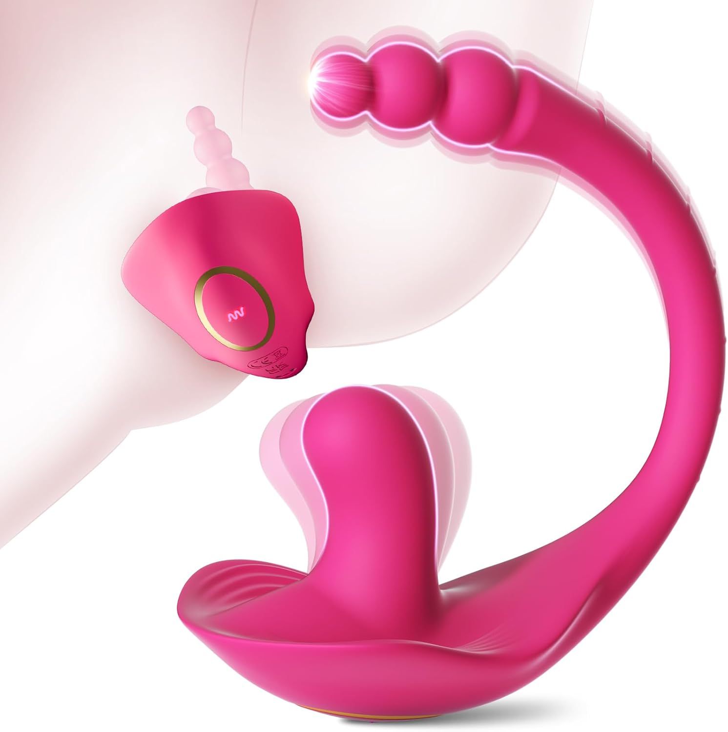 rinofans vibratore 2 in 1 per punto G, anale e clitoride, set di dispositivi intimi