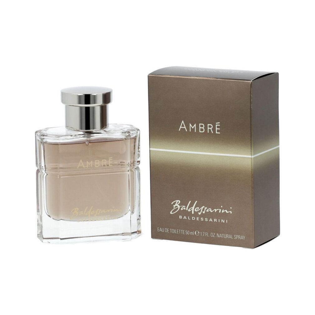 Flakon und Verpackung. Aufschrift "AMBRÉ" und "Baldessarini".