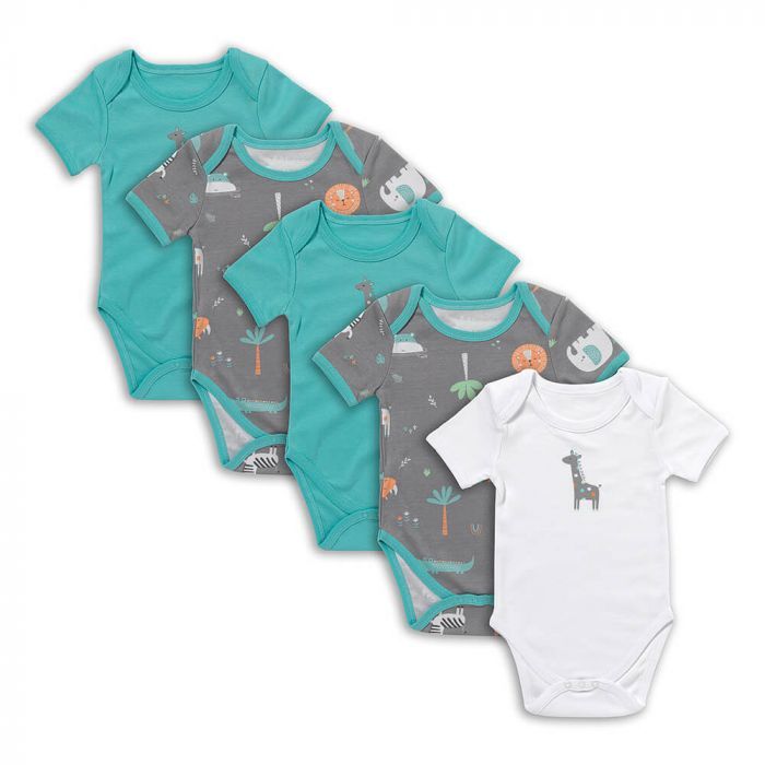 schlummersack Baby Body Kurzarm aus 100% Bio-Baumwolle Größe 80 Safari