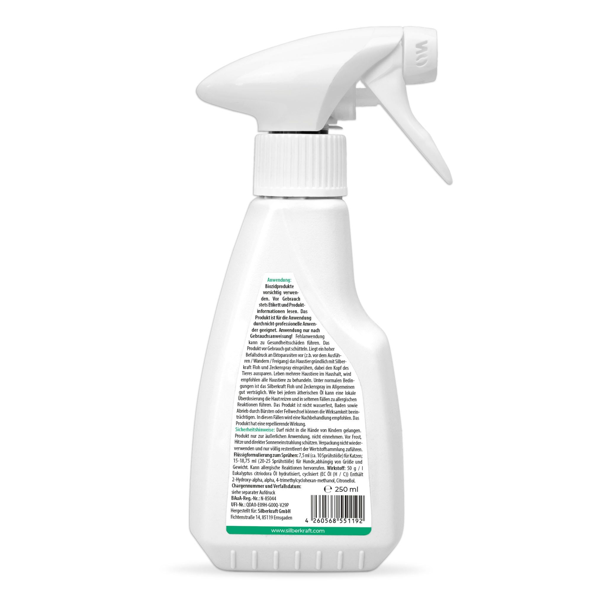 SILBERKRAFT Floh- & Zeckenspray Hunde und Katzen