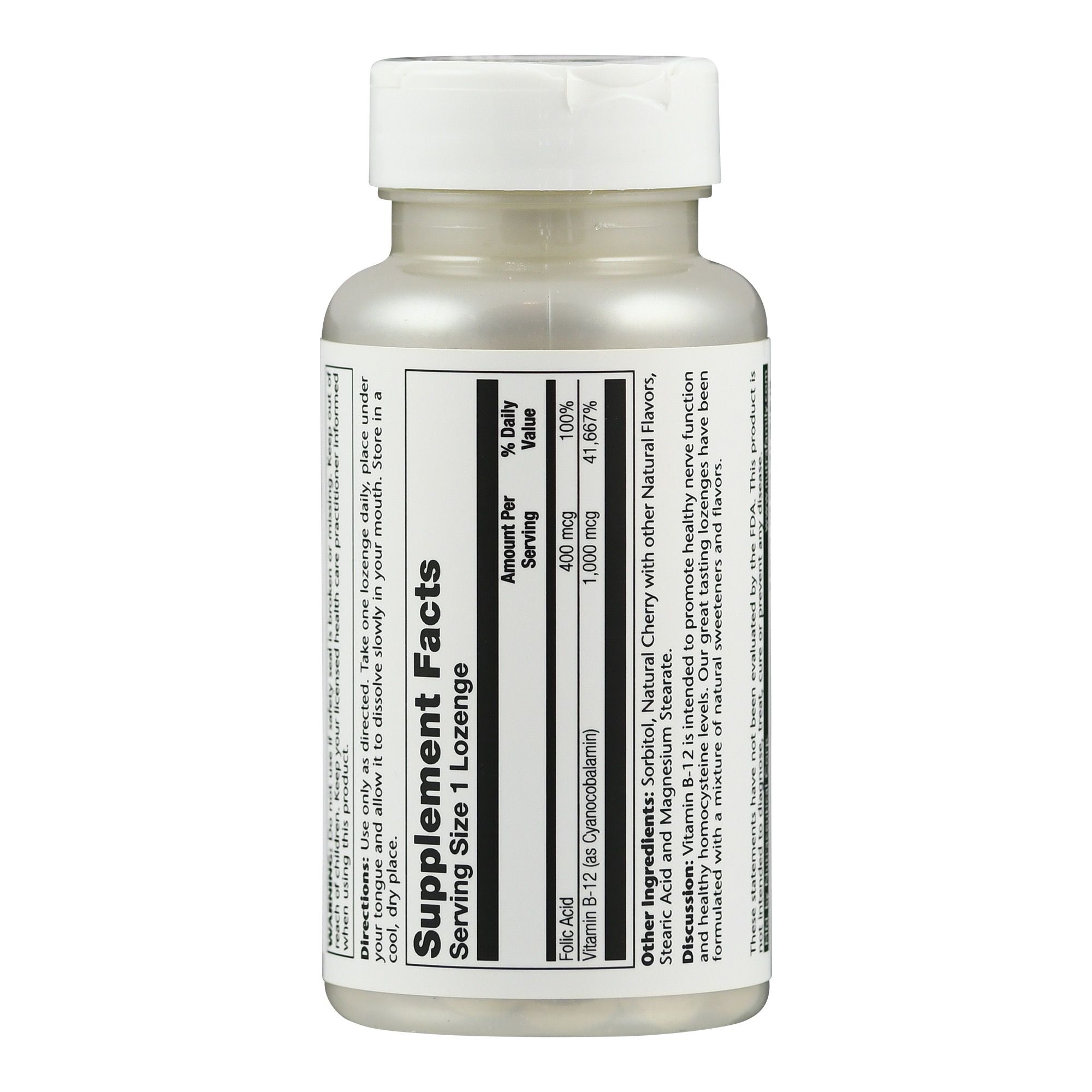 Solaray Vitamin B 12 1000 mcg mit Folsäure