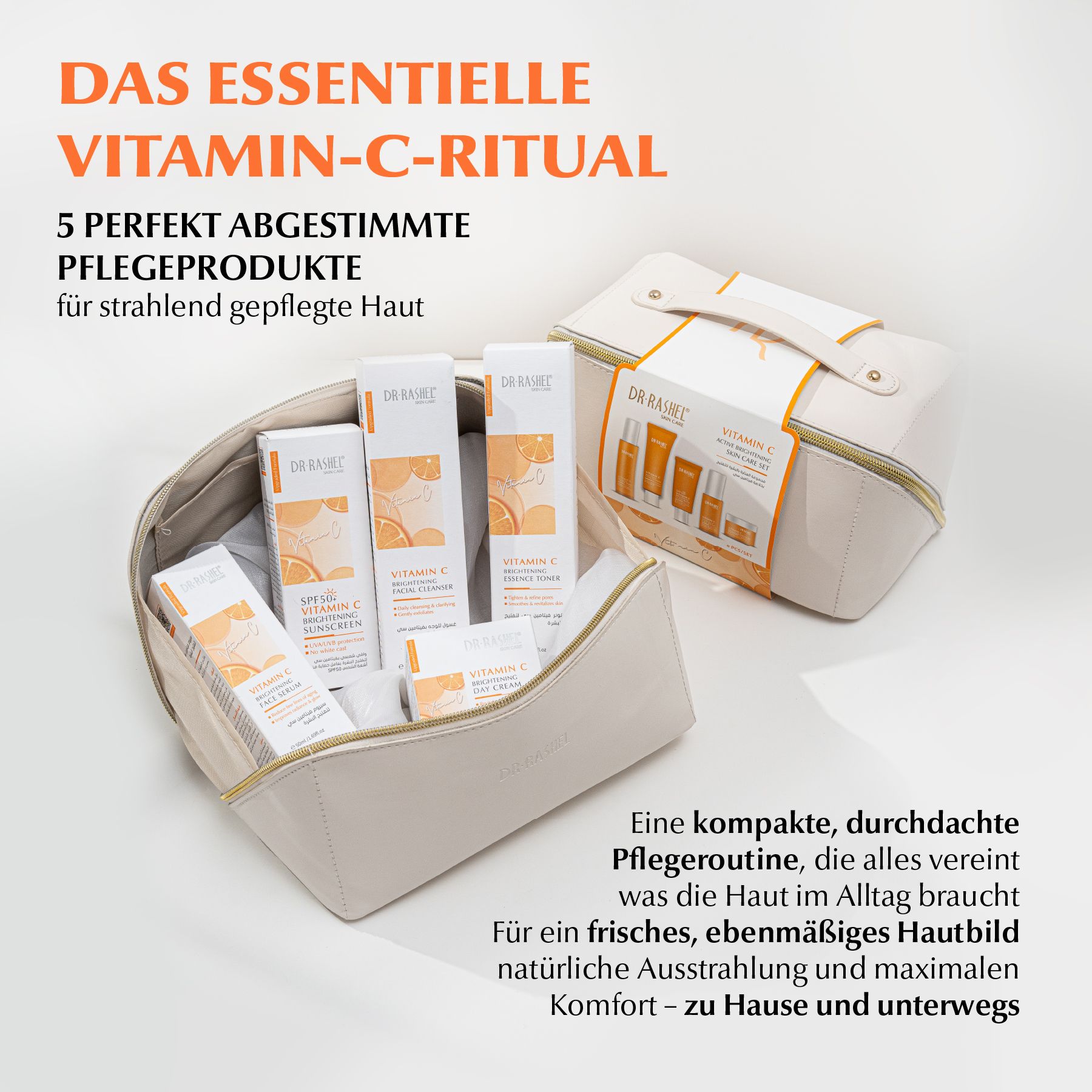 DR RASHEL Gesichtspflege-Set  Vitamin C  Anti-Falten Geschenkbox Serum Creme SPF