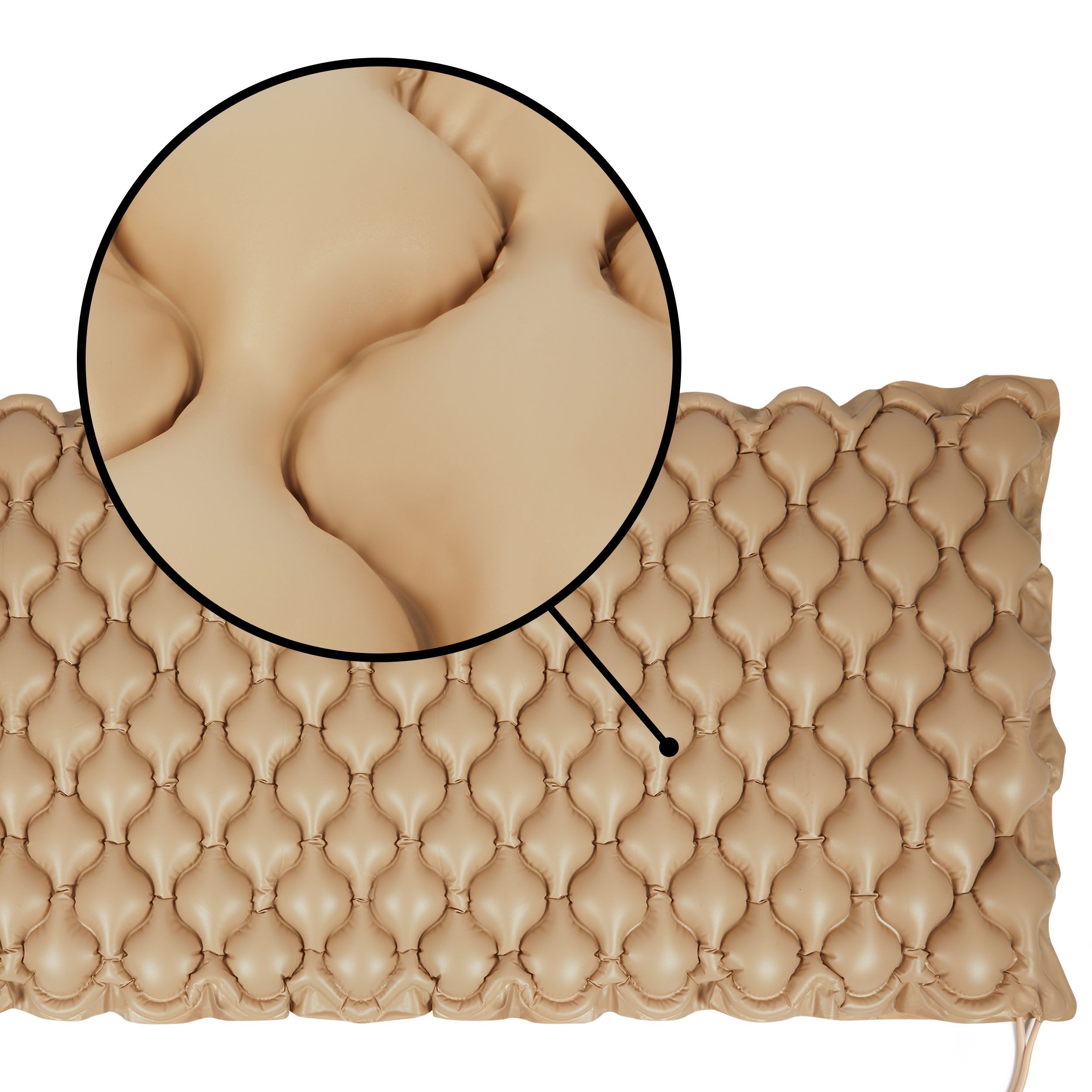 Pulox Antidekubitusmatratze mit Pumpe - Wechseldruckauflage - bis 120 kg - Beige