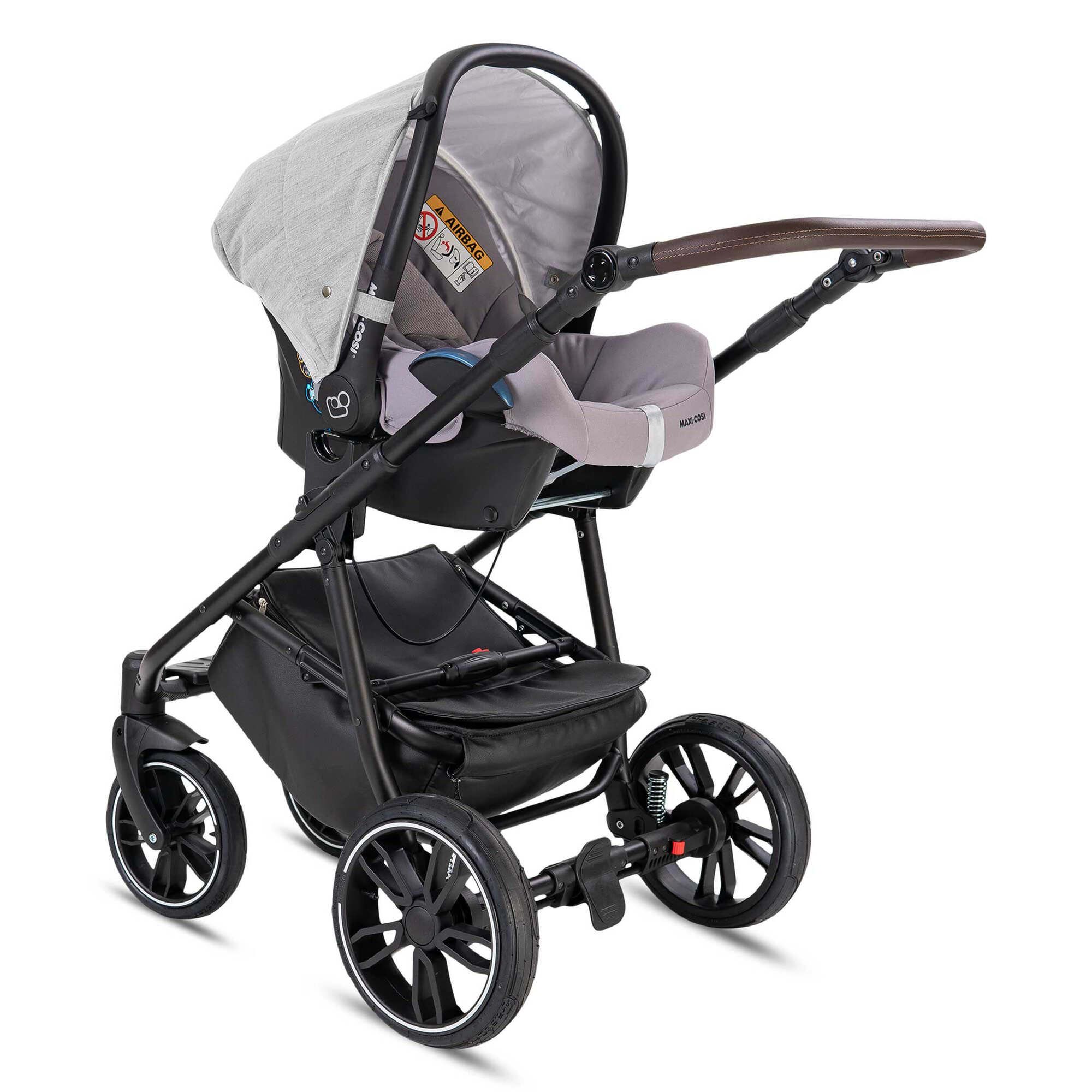 Bebebi Minigo Beat 2 in 1 Kombikinderwagen GEL Reifen, Grey